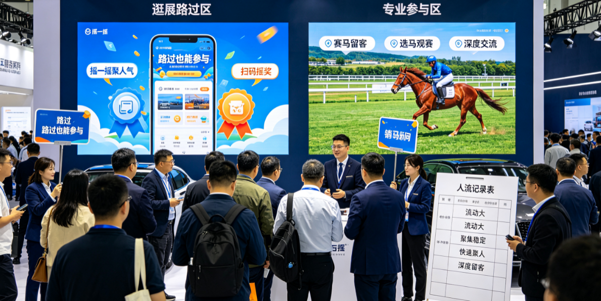 展会活动暖场用摇一摇还是赛马？看观众是来逛展的还是来参与的
