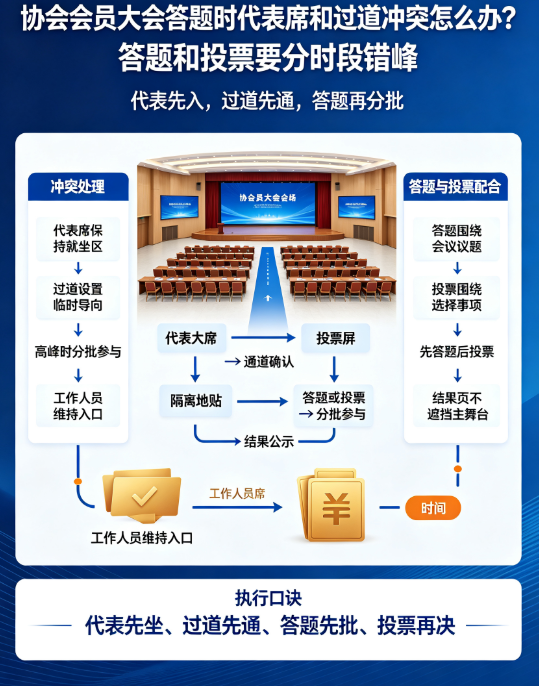 协会会员大会答题时代表席和过道冲突怎么办？答题和投票要分时段错峰