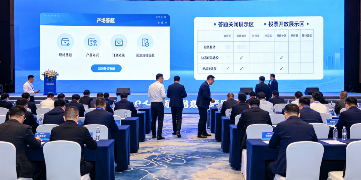经销商大会答题时产品展示区和舞台冲突怎么办？答题和投票要分区域错峰